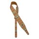Gaucho GST-240-01 Peace Series Gitarrengurt – Leinen im Regenbogen-Design, weiche Wildleder-Rückseite, 5 cm breit, 90-150 cm verstellbar