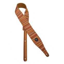   GST-240-02 Gaucho Peace Series guitar strap, linen colorfull design with suede back, 70's stripes