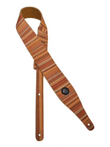 GST-240-02 Gaucho Peace Series guitar strap, linen colorfull design with suede back, 70's stripes