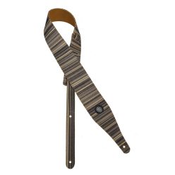   GST-240-03 Gaucho Peace Series guitar strap, linen colorfull design with suede back, jeans stripes