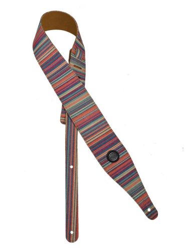 Gaucho GST-240-04 Peace Series gitárpánt – lenvászon lila csíkokkal, puha velúr hátoldal, 50 mm, 90 – 150 cm állítható