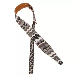   Gaucho GST-240-05 Peace Series gitárpánt – lenvászon farmer-zigzag mintával, puha velúr hátoldal, 50 mm, 90-150 cm állítható