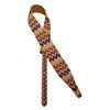 GST-240-06 Gaucho Peace Series guitar strap, linen colorfull design with suede back, disco zigzag