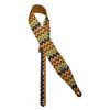 GST-240-07 Gaucho Peace Series guitar strap, linen colorfull design with suede back, neon zigzag