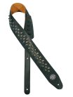 GST-284-BK Gaucho Biker Series guitar strap, black, with chrome buttons