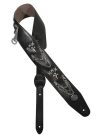 GST-286-BK Gaucho Biker Series guitar strap, black, with chains and crosses