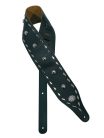 GST-289-BK Gaucho Biker Series guitar strap, 4 inch wide, black, with buttons