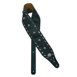   GST-289-BK Gaucho Biker Series guitar strap, 4 inch wide, black, with buttons