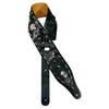 GST-290-BK Gaucho Biker Series guitar strap, 4 inch wide, black, with bats