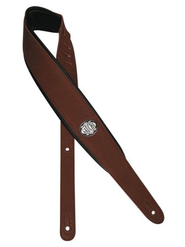 GST-314-DBR Gaucho Padded Series guitar strap, black padded back, dark brown