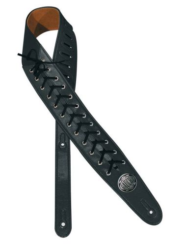 GST-360-BK Gaucho High Heels Series guitar strap, with shoe lace, black patent