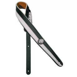   GST-546-WH Gaucho Silhouet Series guitar strap, vertical segments, white black design