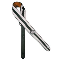   GST-548-WH Gaucho Silhouet Series guitar strap, vertical segments, white black white design