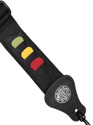 GST-55-BK Gaucho Standard Series guitar strap, with 3 pick holders, black nylon