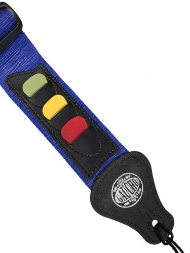 GST-55-CU Gaucho Standard Series guitar strap, with 3 pick holders, cobalt blue nylon