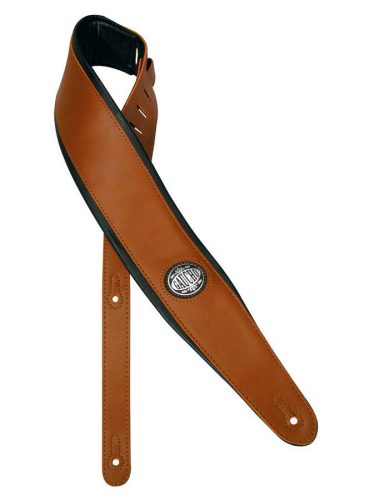 GST-600-BR Gaucho Padded Deluxe Series guitar strap, black padded back, brown faux leather