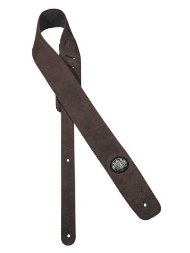 GST-610-DBR Gaucho Padded Suede Series guitar strap, dark brown suede top, dark brown suede back