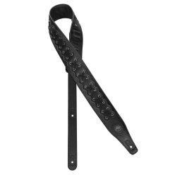   GST-648-BK Gaucho Buffalo Lace Series guitar strap, faux leather and lace, black