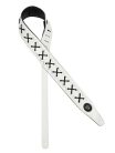 GST-648-WH Gaucho Buffalo Lace Series guitar strap, faux leather and lace, white