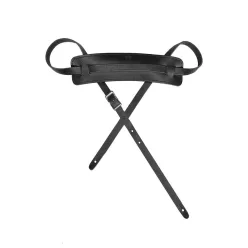   GST-925-BK Gaucho Vintage Series guitar strap, top quality European leather, adjustable belt buckle, black, made in Italy