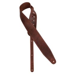   GST-952-DBR Gaucho Cobbler Series guitar strap, top quality European leather, 7 cm. wide, dark brown, made in Italy