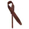 GST-952-DBR Gaucho Cobbler Series guitar strap, top quality European leather, 7 cm. wide, dark brown, made in Italy