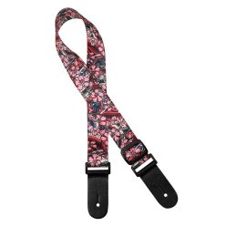   GSTU-80-LI Gaucho Standard Series ukulele strap with lila flowers