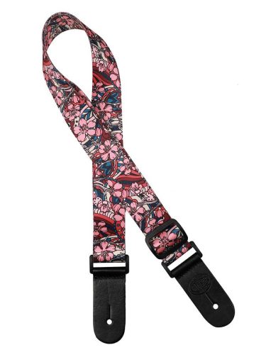 GSTU-80-LI Gaucho Standard Series ukulele strap with lila flowers