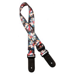   GSTU-80-MC Gaucho Standard Series ukulele strap with multicolor flowers