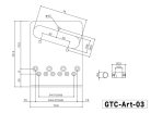 GTC-ART03C Gotoh Luxury Mode bridge for e-guitar, Teaser, pitch 10.8mm, brass "In-tune" saddles, chrome