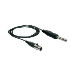   GWS-INST Gatt Audio  instrument cable for GWS-61B beltpack, with 3 pin mini xlr connector and 6.3mm jack