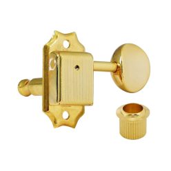   H-20332GSVTR Hosco Japan  machine heads for guitar, 3xL+3xR, Vintage Tone Revival Series, gold oval button, gold