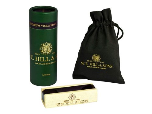 H-2066 W.E. Hill & Sons  Premium rosin for viola - dark - encased in a solid maplewood holder, with protection pouch