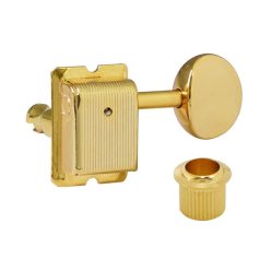   H-21333GSVTR Hosco Japan  machine heads for guitar, 6x left, Vintage Tone Revival Series, gold oval button, gold