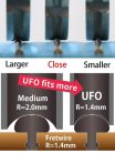 H-FF-UFO2 Hosco Japan  ultimate fret crown optimizer, four radii (1.5-1.8mm) for medium-large frets, #600 grit diamond