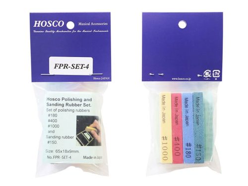 H-FPR-SET Hosco Japan  fret polishing rubbers 4/set, 150-180- 400-1000 grit, polishes small scratches and dirty frets