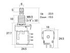 H-PPUSH250A Hosco Japan  250K DPDT push-push audio taper potentiometer, 10mm bushing M9,5 (3/8"), for metric knobs