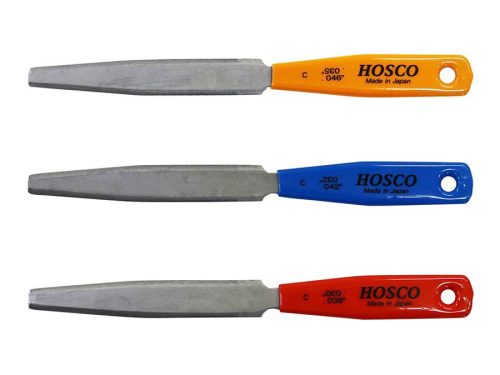 H-TL-NF3C Hosco Japan  nut slotting files set of 3pcs classic guitar, 030"/038, 032"/042", 035"/046"