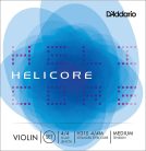 H310-44M D'Addario Helicore violin string set 4/4, medium, with tin-plated high-carbon plain steel E-1 string