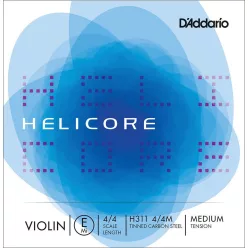   H311-44M D'Addario Helicore violin string E-1 4/4, medium, tin-plated high-carbon plain steel