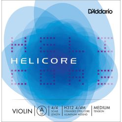   H312-44M D'Addario Helicore violin string A-2 4/4, medium, aluminum wound