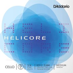   H512-34M D'Addario Helicore cello string D-2 3/4, titanium