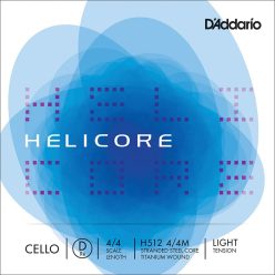   H512-44L D'Addario Helicore cello string D-2 4/4, light, titanium