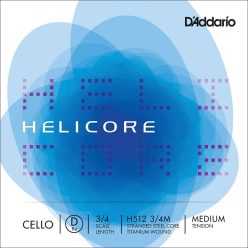  H513-34M D'Addario Helicore cello string G-3 3/4, tungsten/silver
