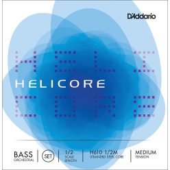   H610-12M D'Addario Helicore Orchestral double bass string set 1/2, medium, nickel