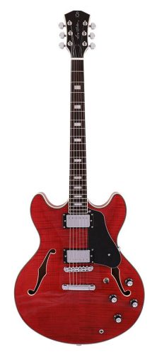 H7/STR Sire Guitars H Series Larry Carlton electric archtop guitar see through red