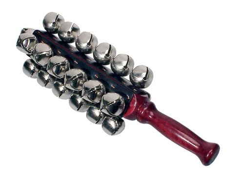 HB-195 Hayman  sleigh bells with wooden handle, 25 bells of 30 mm.