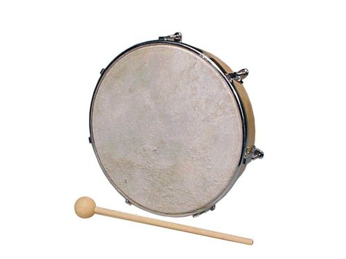 HDCT-308 Hayman  hand drum, rawhide skin, wood, with mallet, 8"