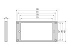 HF5050IV Boston  humbucker frame, flat, 5x5mm, ivory