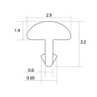 HFPB-J1-P24 Hosco Japan  packaged precut phosphor bronze fretwire, jumbo, 2.90mm x 1.45mm crown size, 24 pcs